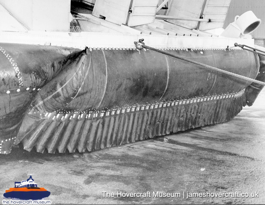 SRN6 close-up details - Skirt (credit: The Hovercraft Museum Trust).